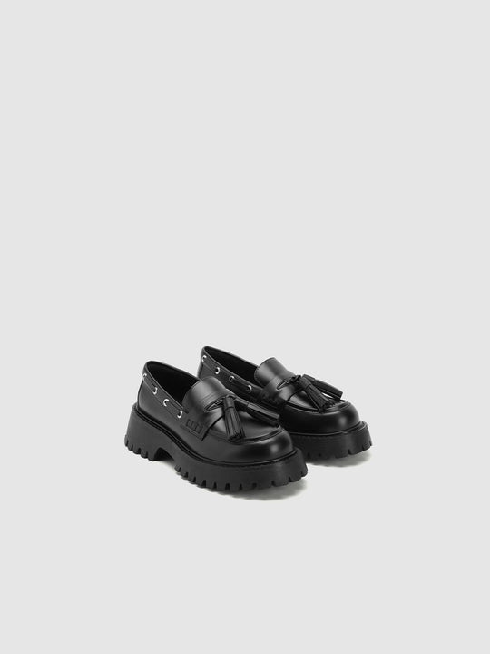 Chunky Heeled Slip-On Loafer Pumps