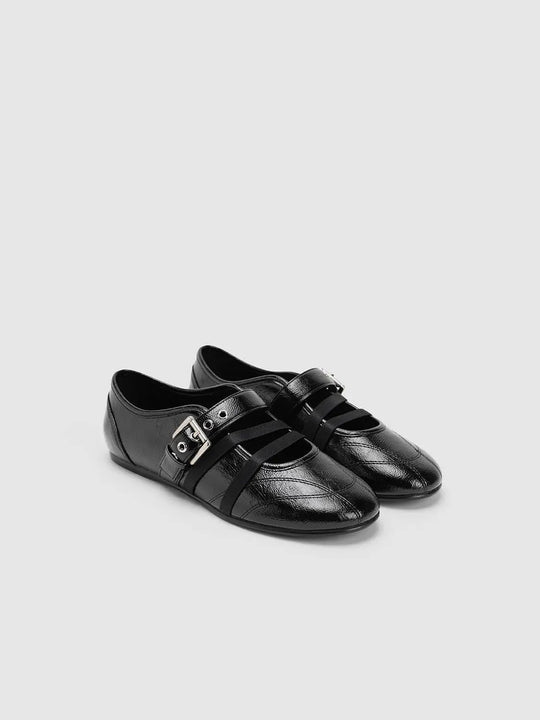 Zapatos de baile con tiras y hebillas de cuero sintético