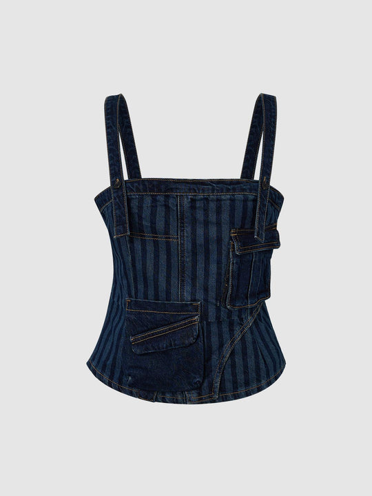 Chemises en denim à larges bretelles