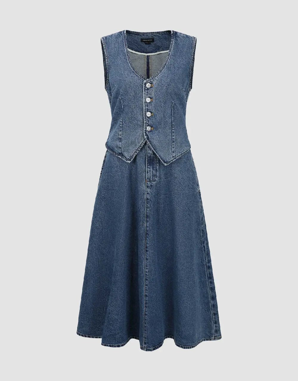 Denim Waistcoat Dresses by Urban Revivo Fashion