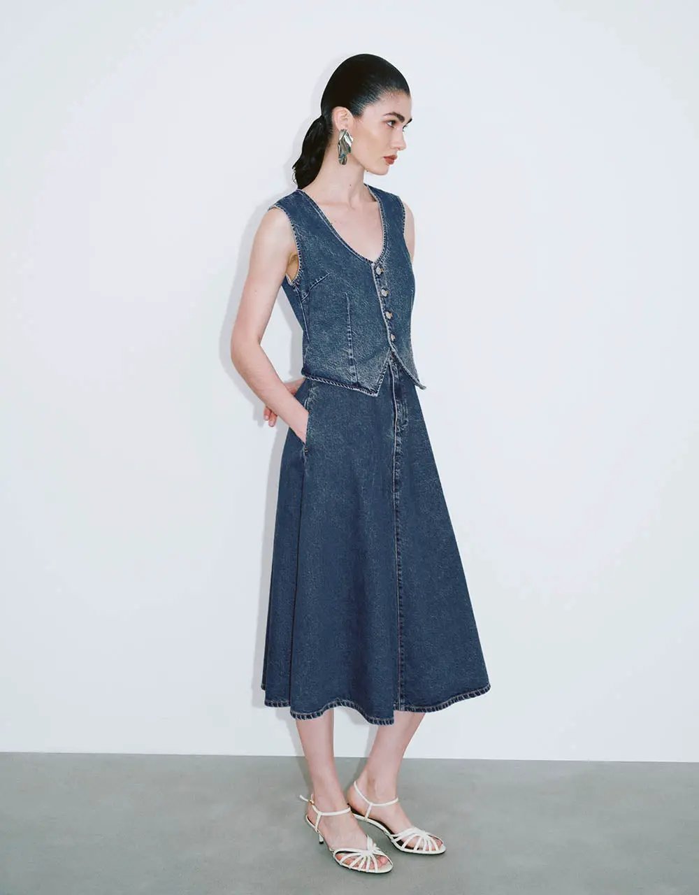 Denim Waistcoat Dresses by Urban Revivo Fashion