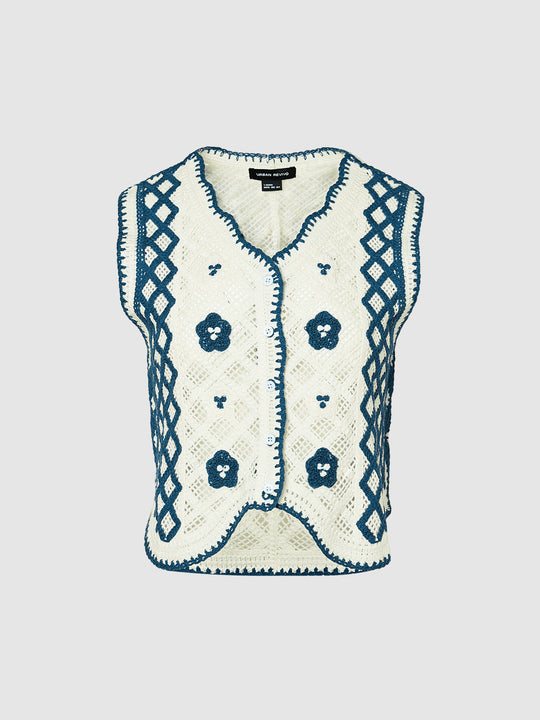 Sleeveless V-Neck Knitted Cardigans