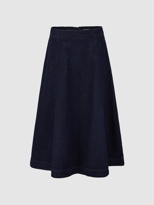 Denim Flared Maxi Skirts