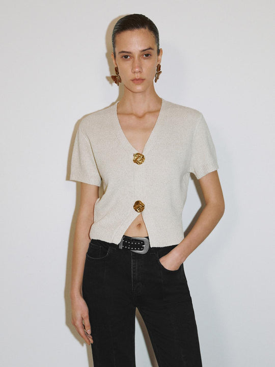 Cardigans tricotés à manches courtes