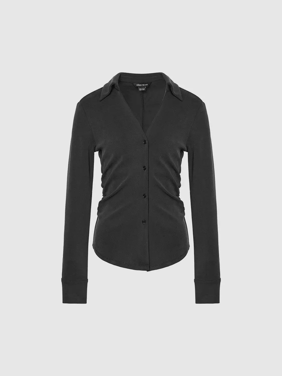 V-Neck Skinny Shirt by Urban Revivo Fashion