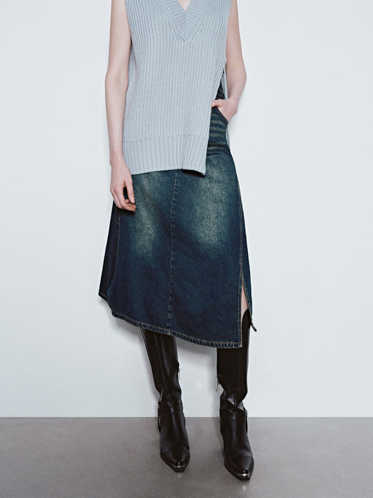 Midi Denim Skirt