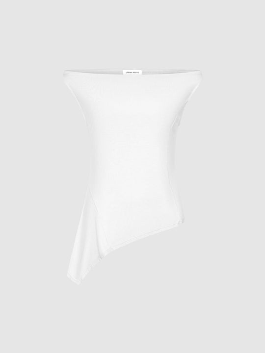 Top con spalle scoperte e orlo irregolare