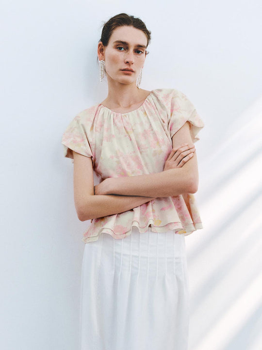 Chemises à volants floraux au-dessus