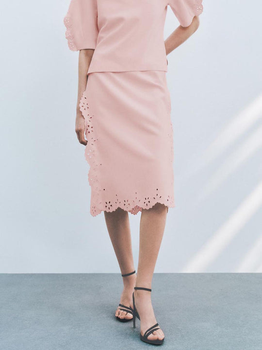 Lace Trim Straight Skirts