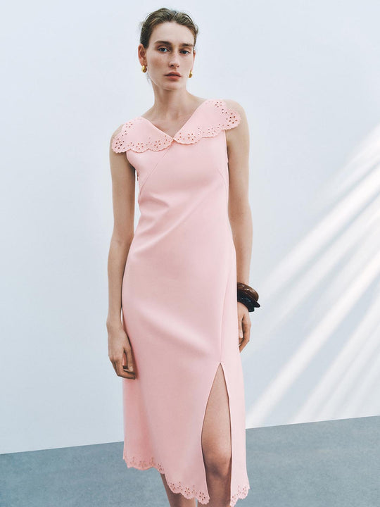 Maxikleider mit Volant-Revers und A-Linie