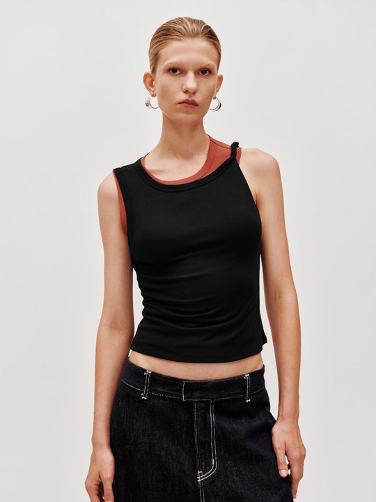 Haut gilet contrasté 2 en 1