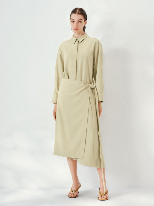 Long Sleeve Straight Midi Dresses