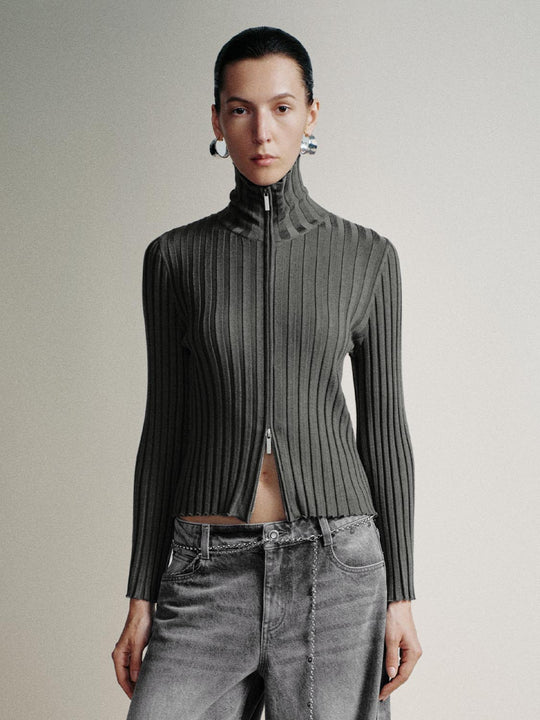 Strickjacken mit durchgehendem Reißverschluss