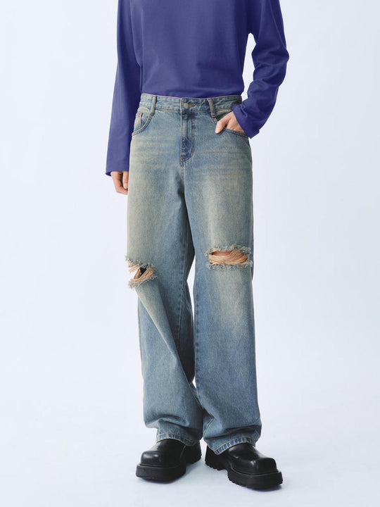 Zerrissene Denim-Jeans