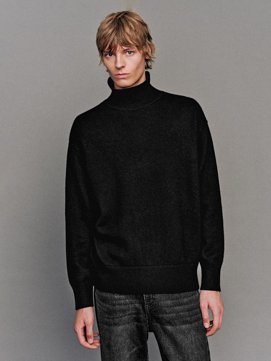 Turtle Neck Long Sleeve Knitted T-Shirts