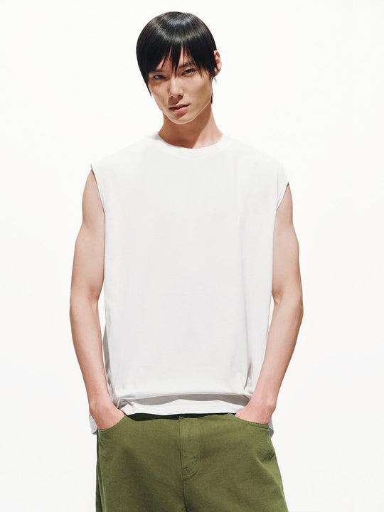 Crew Neck Sleeveless Tank Top