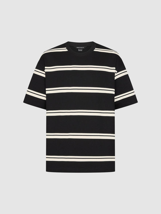 Crew Neck Contrast Striped T-Shirts
