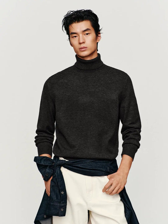 Textured Ribbed Mock Neck Long Sleeve Sweater