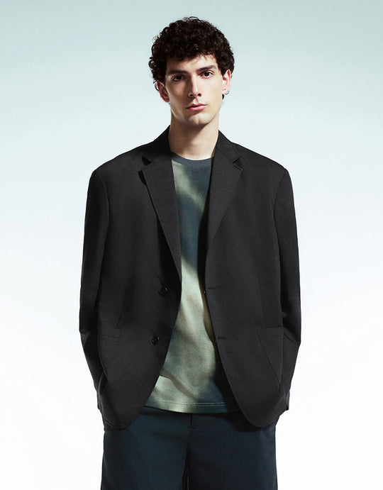 Blazer con scollo a V e revers a tacca