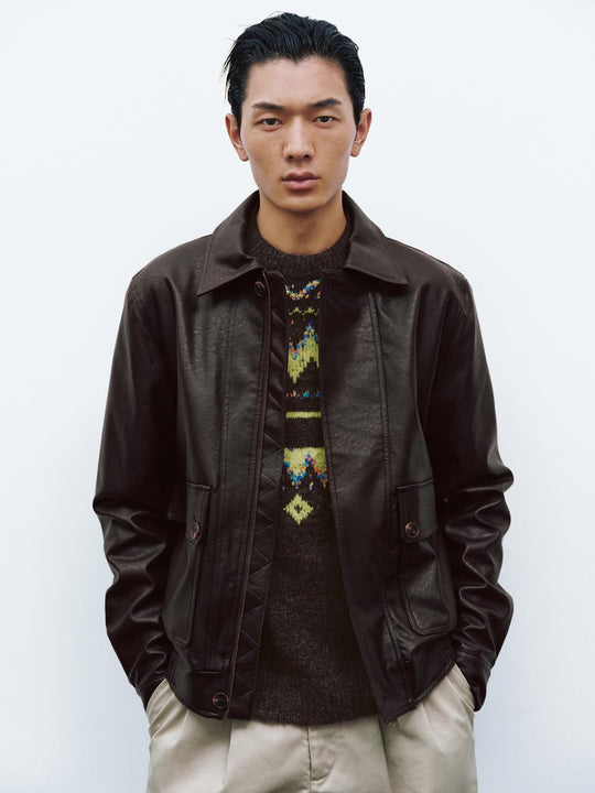 Vegane Leder-Bomberjacken