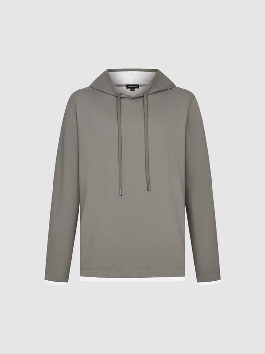 2 in 1 Kordelzug Kapuzen-T-Shirts