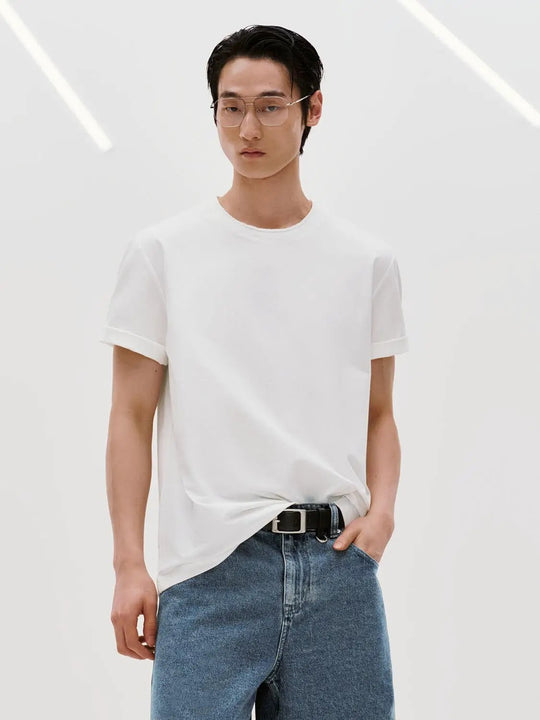 Cotton 61% Slight Stretch Ribbed T-Shirts