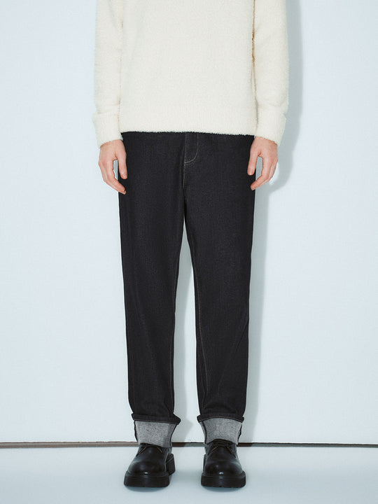 Jean à revers en denim classique