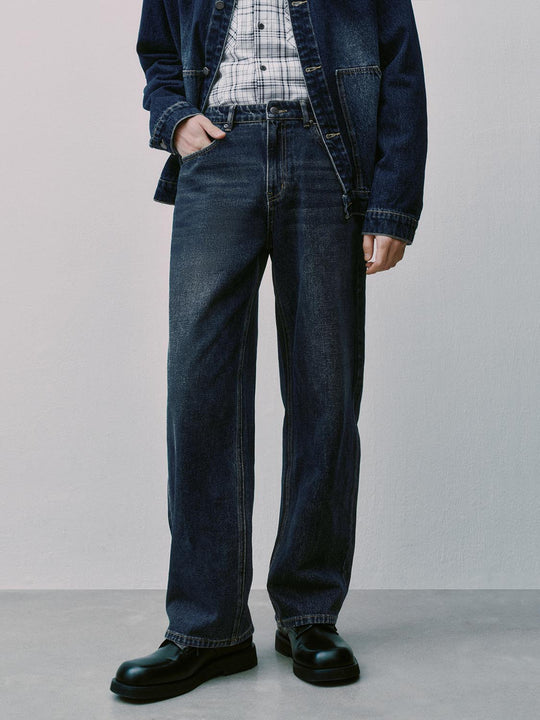 Washed Straight Leg Jeans