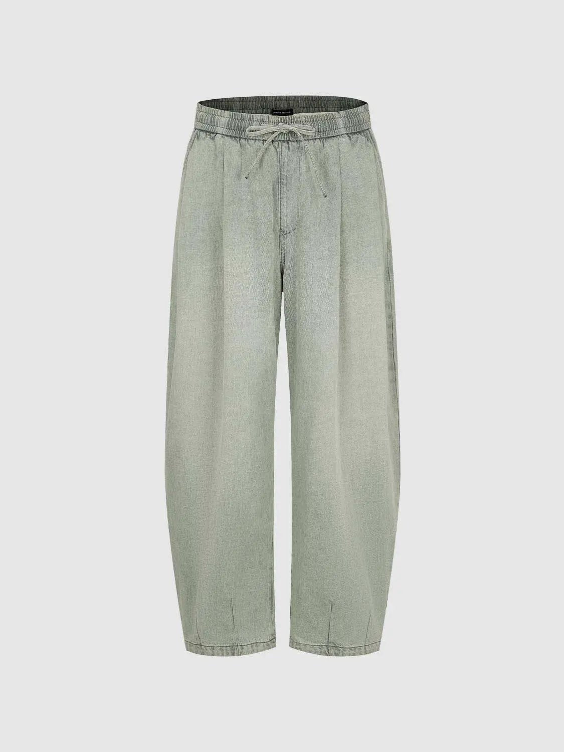 Denim jeans by Urban Revivo Fashion, light grey wash with a drawstring waist and relaxed fit