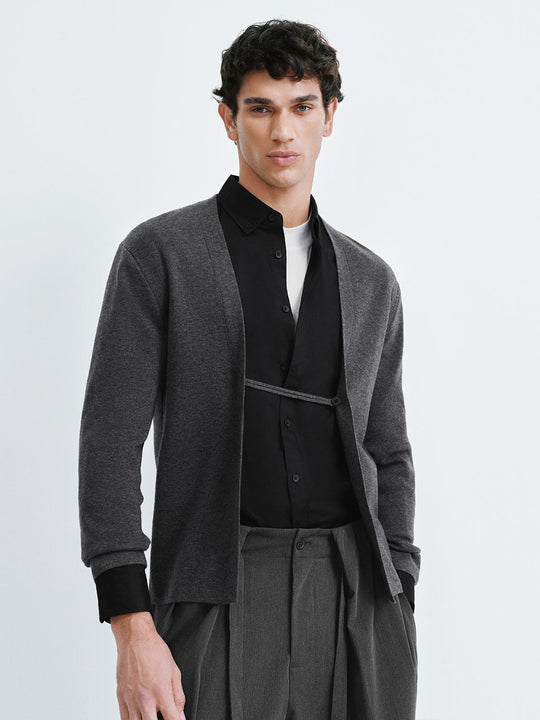 Cárdigan de punto con corbata