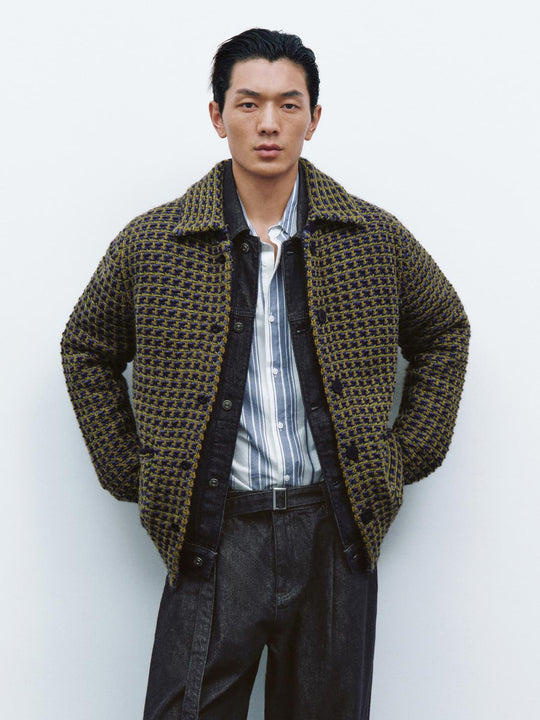 Cardigan larghi lavorati a maglia con collo