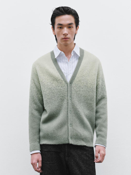 V-Neck Gradient Knitted Cardigans