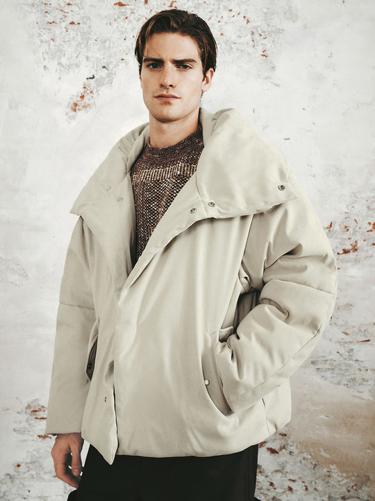 Wide Lapel Down Outerwear