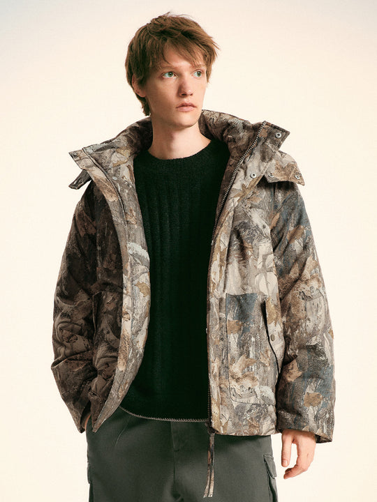 Cappotti imbottiti stampati con paesaggi