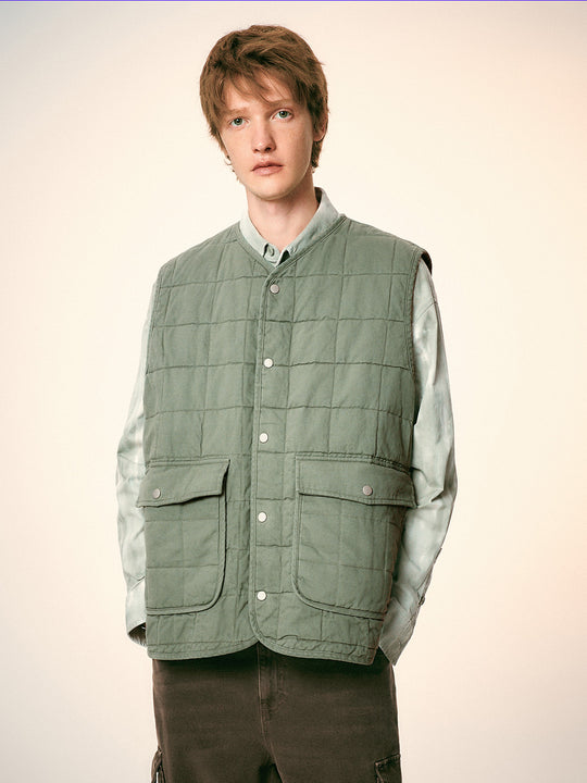 Gilets matelassés à poches à rabat lâches