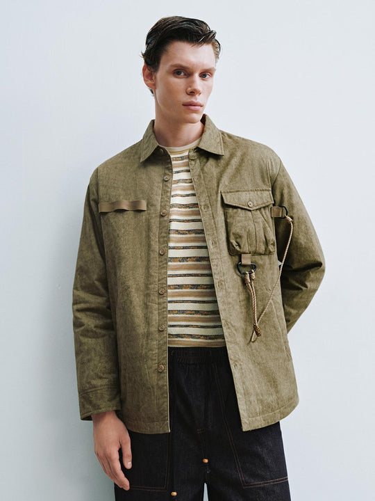 Loose Fit Padded Shirt Jackets