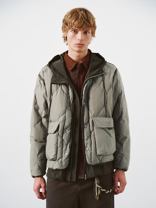 Hooded Quilted Down Jackets