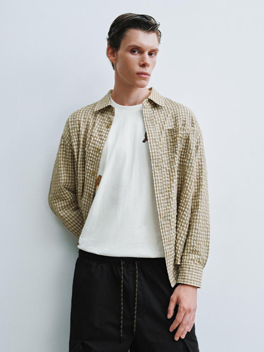 Patch Pocket Checked Shirts