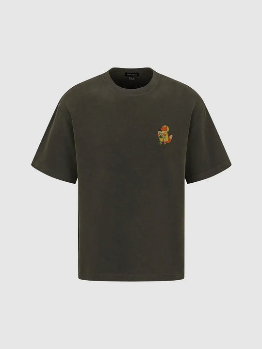 Cotton Chest Embroidered Mascot T-Shirts