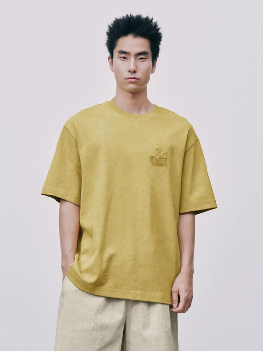 Embroidered Cotton Crew Neck T-shirt