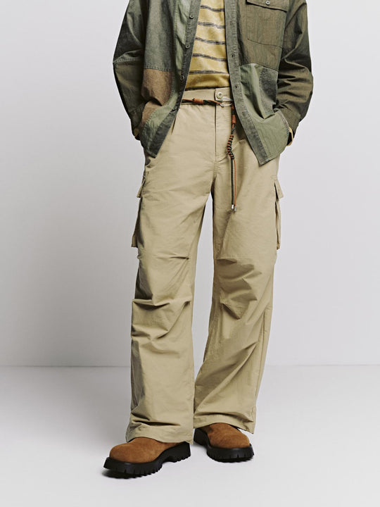 Pantalones Cargo de Pierna Ancha Fruncidos