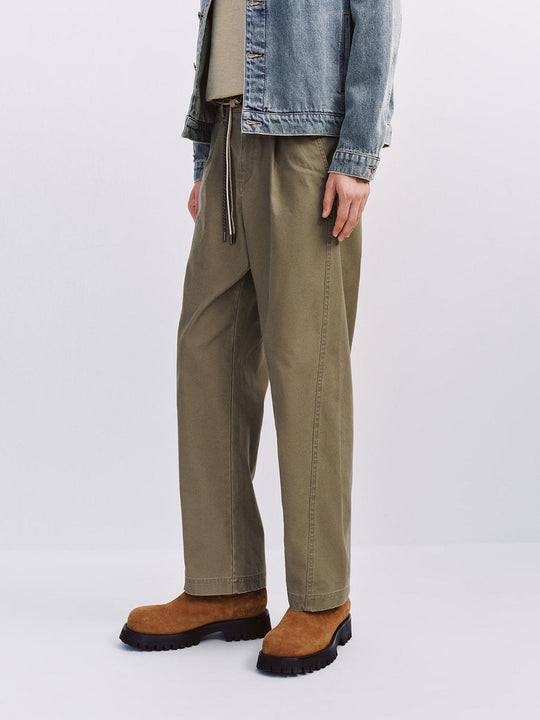 String Detail Straight Leg Pants