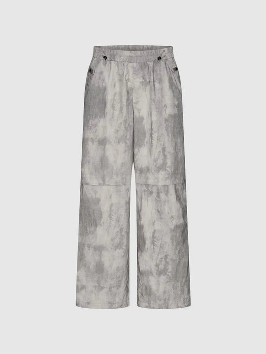 Pantalones de pierna ancha con cordón y estampado