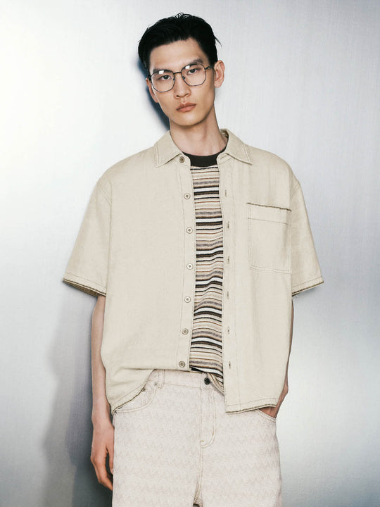 Chemises en denim à manches courtes