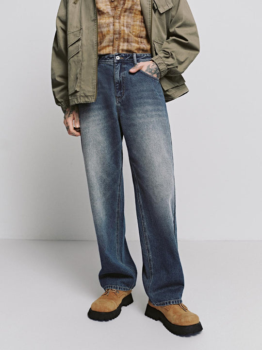 Jean droit dégradé