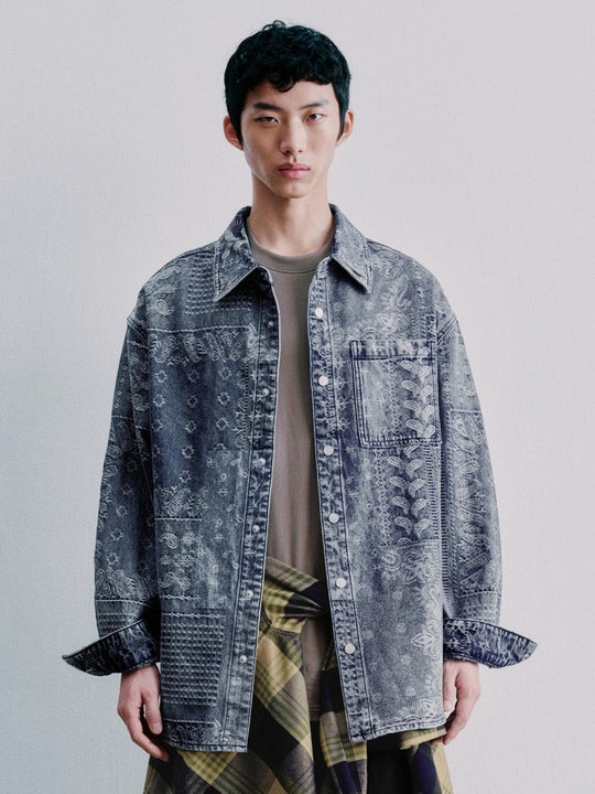 Intarsia Denim Shirts