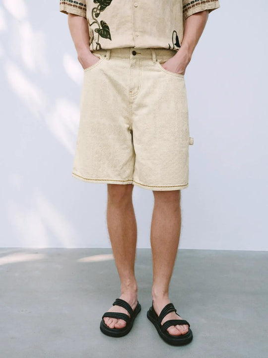 Shorts de mezclilla estampados