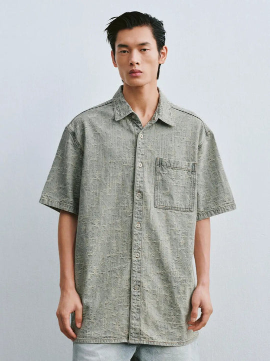 Short Sleeve Chest Pocket Denim Shirts