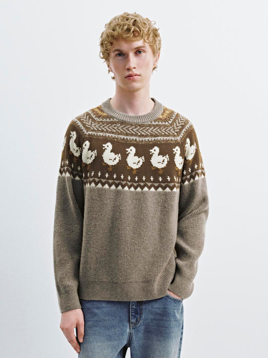 Graphic Long Sleeve Knitted T-Shirts