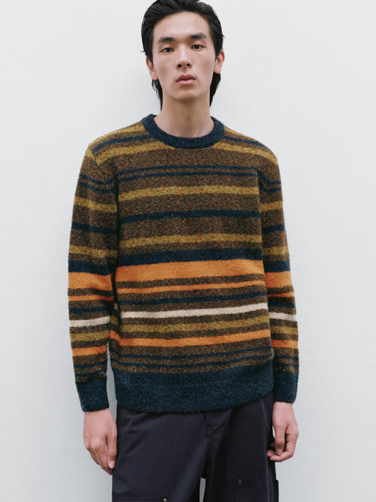 Contrast Striped Long Sleeve Knitted T-Shirts